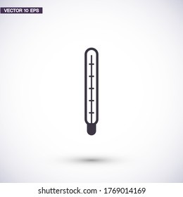 Icono del termómetro médico. Vector Eps10. termómetro muestra la temperatura Diseño plano 