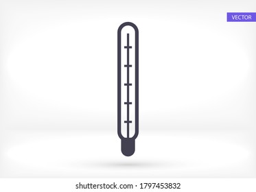 Medical thermometer icon. Vector Eps10 . thermometer shows temperature Flat Design 