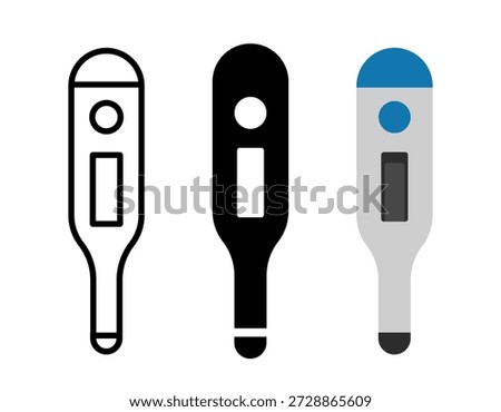 Medical thermometer icons. Vector flat cartoon icons set isolated on white background.