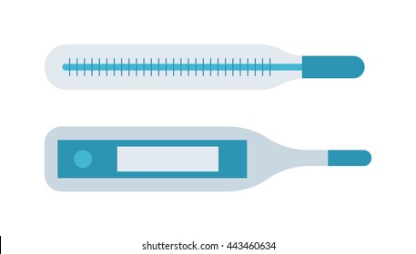 Medical thermometer isolated on white background temperature measurement equipment vector