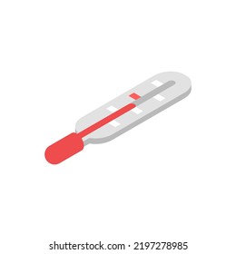 Medical Thermometer Isometric Icon. Vector Illustration