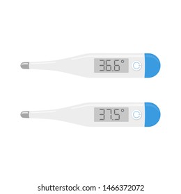 Medical thermometer for measuring human body temperature. Vector