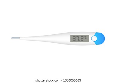 Medical thermometer. Thermometer on a white background. Digital thermometer. Vector stock illustration.