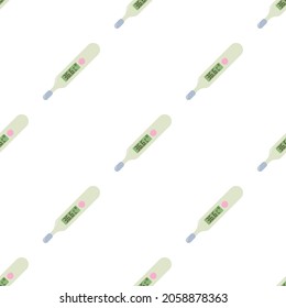 Patrón termómetro médico textura de fondo transparente repetición de papel tapiz vector geométrico