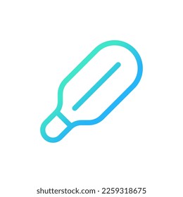 Icono de ui lineal con gradiente perfecto para el píxel termómetro médico. Instrumento de diagnóstico. Mida la temperatura. Símbolo de interfaz de usuario de color de línea. Pictograma de estilo moderno. Ilustración de contorno aislado del vector