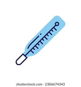 Medical Thermometer related vector line icon. Isolated on white background. Vector illustration. Editable stroke
