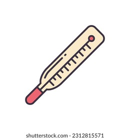 Medical Thermometer related vector line icon. Isolated on white background. Vector illustration. Editable stroke