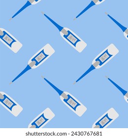 medical thermometer seamless pattern vector illustration. Seamless pattern with medical elements. health care seamless pattern.