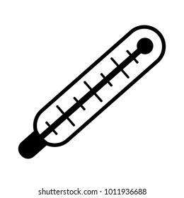 medical thermometer simple line icon
