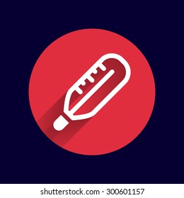 Medical thermometer medical temperature, modern flat icon.