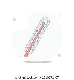 ilustración plana del vector termómetro médico en blanco