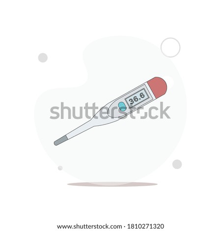 medical thermometer vector flat illustration on white