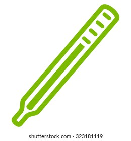 Medical Thermometer vector icon. Style is flat symbol, eco green color, rounded angles, white background.