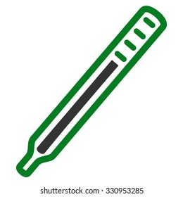 Medical Thermometer vector icon. Style is bicolor flat symbol, green and gray colors, rounded angles, white background.