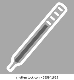 Medical Thermometer vector icon. Style is bicolor flat symbol, dark gray and white colors, rounded angles, silver background.