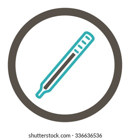 Medical Thermometer vector icon. Style is bicolor flat rounded symbol, grey and cyan colors, rounded angles, white background.
