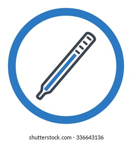 Medical Thermometer vector icon. Style is bicolor flat rounded symbol, smooth blue colors, rounded angles, white background.