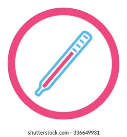 Medical Thermometer vector icon. Style is bicolor flat rounded symbol, pink and blue colors, rounded angles, white background.