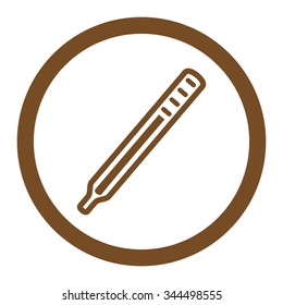 Medical Thermometer vector icon. Style is flat rounded symbol, brown color, rounded angles, white background.
