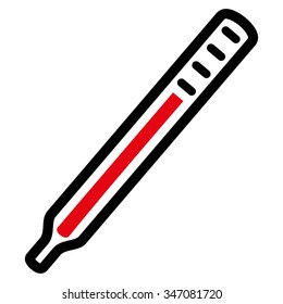 Medical Thermometer vector icon. Style is bicolor flat symbol, intensive red and black colors, rounded angles, white background.