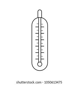 Medical thermometer vector line icon isolated on white background. Medical thermometer line icon for infographic, website or app. Icon designed on a grid system.