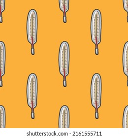 Medical thermometer vector seamless pattern