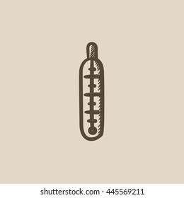 Medizinisches Thermometer, Vektorgrafik Symbol einzeln auf Hintergrund. Handgezeichnetes Medizinthermometer-Symbol. Medizinische Thermometer-Skizze für Infografik, Website oder App.