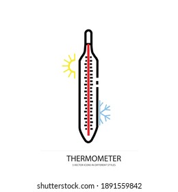 icono de tipo vector termómetro médico