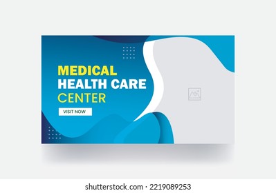 Medical thumbnail cover video thumbnail template healthcare web banner cover post