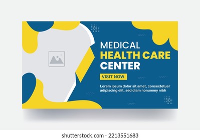 Medical thumbnail design cover banner social media health service thumbnail template