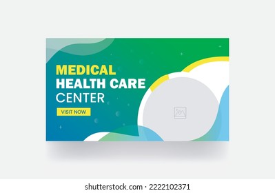 Medical thumbnail healthcare banner cover video thumbnail and web banner for hospital clinic business social media thumbnail template 