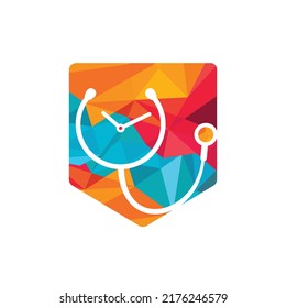 Plantilla de diseño del logotipo del vector de tiempo médico. Concepto de logotipo médico o farmacéutico.	
