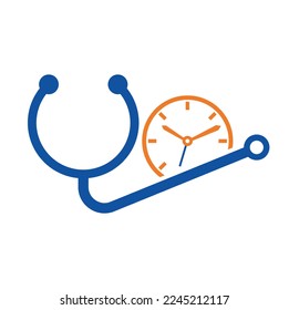 Medical time vector logo design template. Health and medical or pharmacy logo concept.