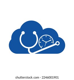 Plantilla de diseño del logotipo del vector de tiempo médico. Concepto de logotipo médico o farmacéutico.