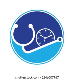 Medical time vector logo design template. Health and medical or pharmacy logo concept.