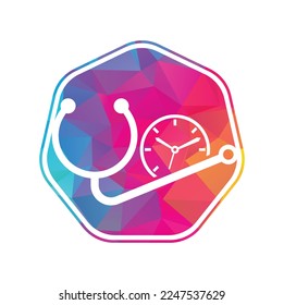 Medical Time Vektorlogo Design-Vorlage. Logo-Konzept für Gesundheit und Medizin oder Pharmazie.