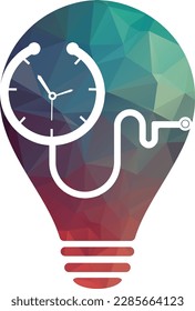 Medical time vector logo template. This design use stethoscope symbol.