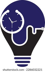 Medical time vector logo template. This design use stethoscope symbol.