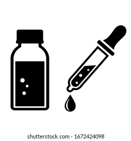 Medical Tincture And Dropper Vector Icon On White Background