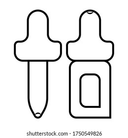 Medical tincture and dropper vector icon