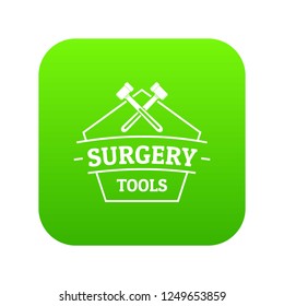 Medical tool icon green vector isolated on white background