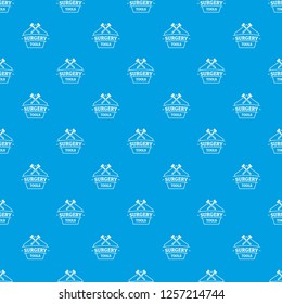 Medical tool pattern vector seamless blue repeat for any use
