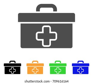 Medical Tools Box vector pictogram. Style is a flat graphic symbol in gray, black, yellow, blue, green color versions. Designed for web and mobile apps.