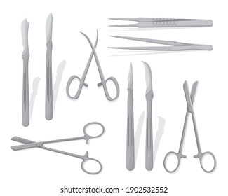 Medical Tools Vector Design. Surgical Equipment With Realistic Design Style