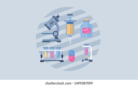 Medical tools vector icons set. Medicine and heathcare concept. Hospital equipment.