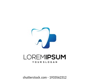 medical tooth icon logo design template