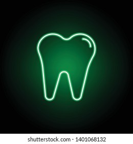 Medical, tooth icon in neon style. Element of medicine illustration. Signs and symbols icon can be used for web, logo, mobile app, UI, UX on black background