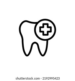 Medical Tooth With Outline Icon Vector