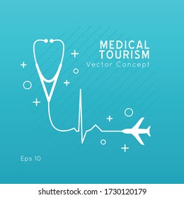 Medical Tourism vector concept. Flat design modern template. 