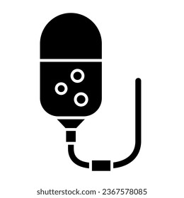 Icono sólido cuentagotas de transfusión médica, concepto de quimioterapia, signo del cuentagotas venoso sobre fondo blanco, icono del cuentagotas de terapia en estilo glifo para concepto móvil y diseño web. Gráficos vectoriales